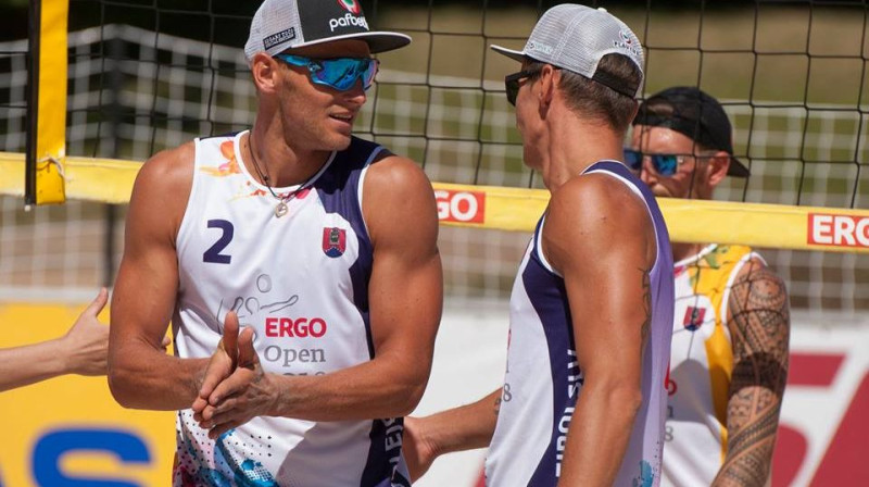 Mārtiņš Pļaviņš un Edgars Točs
Foto: Latvijas Volejbola federācija