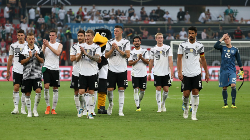 Vācijas izlase pēc pēdējās pārbaudes spēles pret Saūda Arābiju
Foto: SIPA / Scanpix