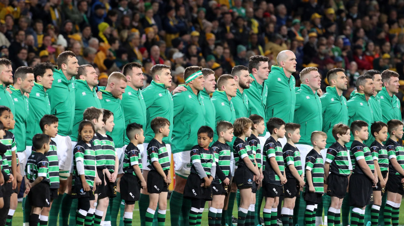 Īrijas izlase pirms mača ar Austrāliju
Foto: EPA/Scanpix
