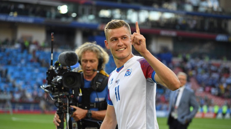 Islandiešu vārtu guvējs Alfrēds Finbogasons
Foto: imago sportfotodienst/Scanpix