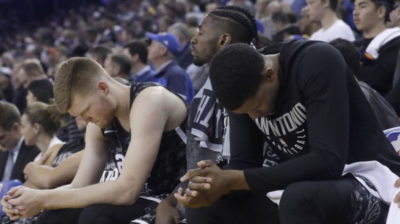 Dāvis Bertāns un Rūdijs Gejs
Foto: AP/Scanpix