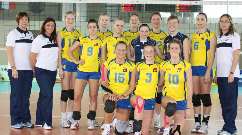 Latvijas junioru izlasi (attēlā) un Latvijas studentu izlasi I.Minusa un A. Tihovska jau ir vadījušas. Tagad debija "lielajā" izlasē
Foto: facebook/RSUMVS