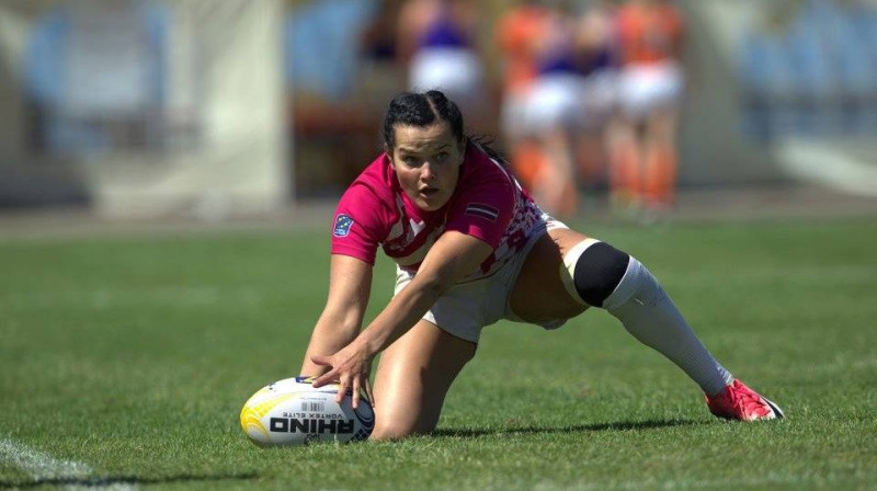 Latvijas regbija-7 izlases spēlētāja Sindija Širaka
Foto: RK "Selena"