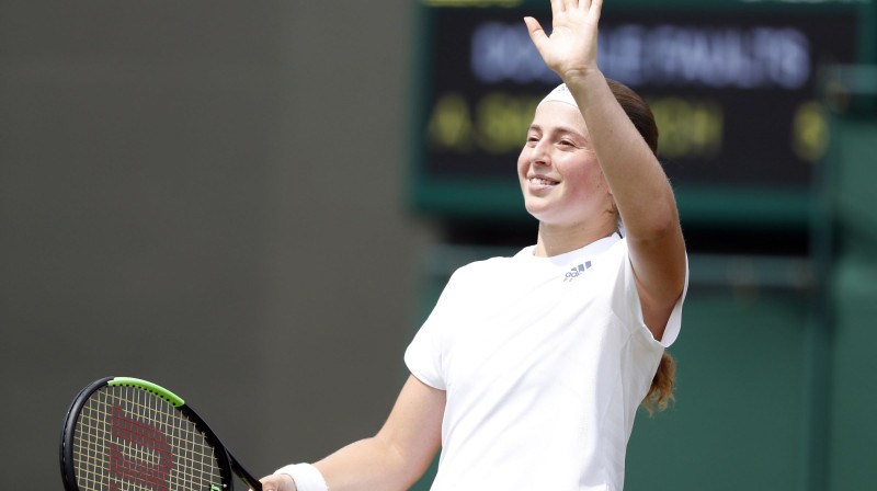 Aļona Ostapenko pēc Vimbldonas ceturtdaļfināla sasniegšanas
Foto: EPA/Scanpix