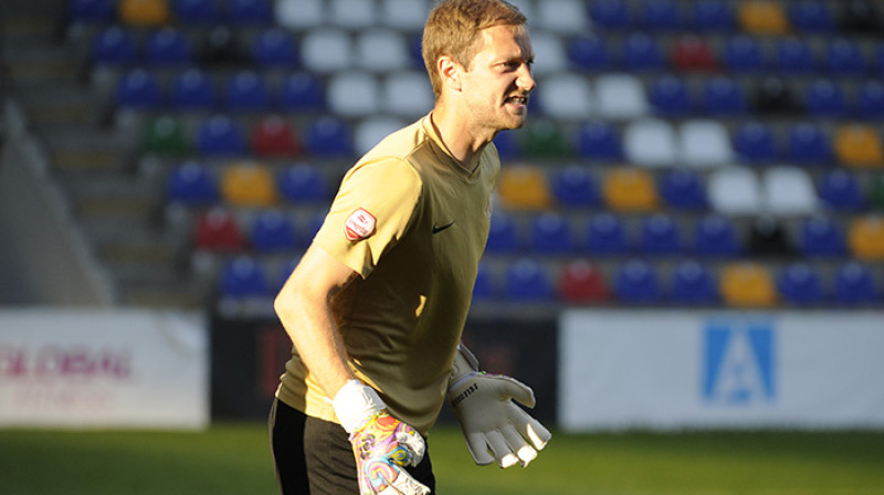 "Spartaka" vārtsargs Jevgeņijs Nerugals
Foto: Romāns Kokšarovs/F64