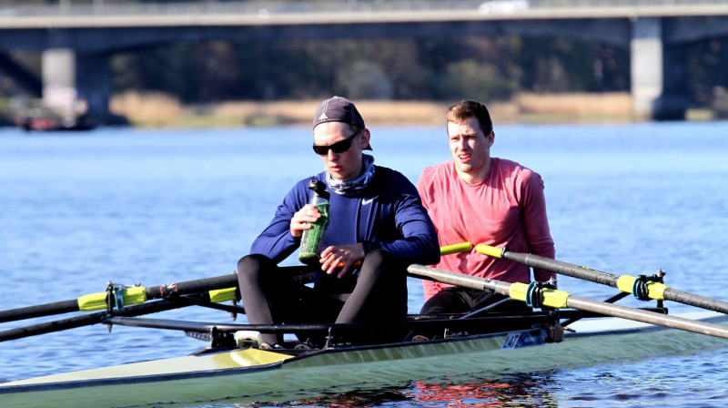 Kalvis Kazaks un Ģirts Sokolovs
Foto: Latvijas airēšanas sporta skola
