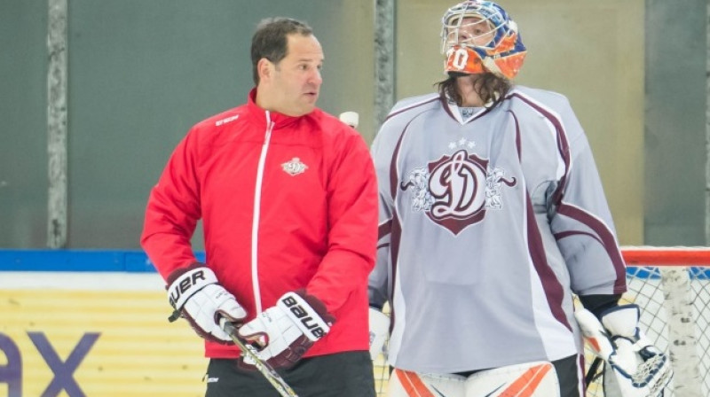 Ģirts Ankipāns un Kristers Gudļevskis treniņnometnē Liepājā
Foto: dinamoriga.lv