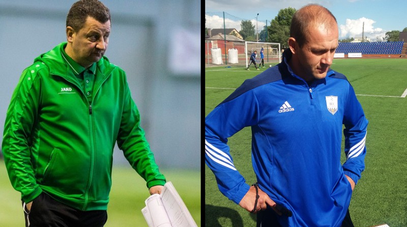 "Tukums 2000" un "Daugavpils"/"Progress" galvenie treneri - Andrejs Lapsa un Viktors Morozs