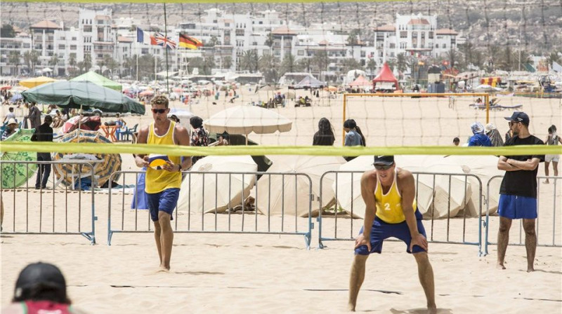 Rihards Finsters un Aleksandrs Solovejs Marokā
Foto: FIVB