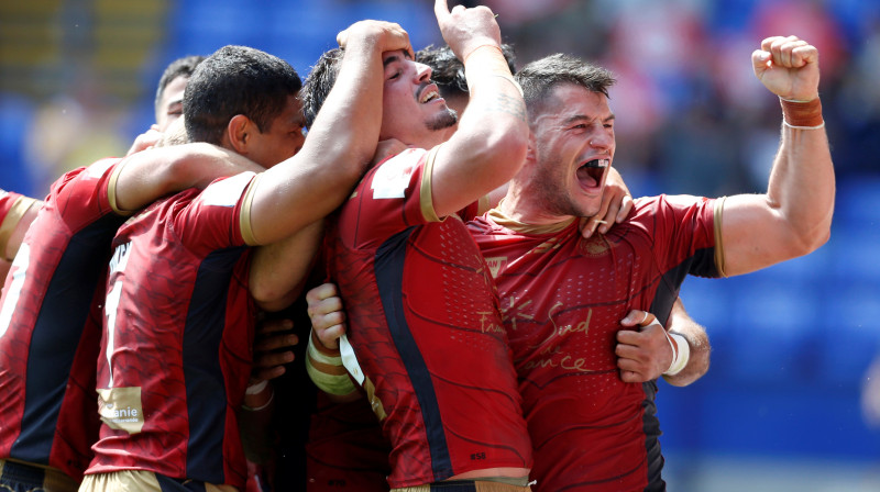 Perpiņānas "Catalan Dragons" spēlētāji
Foto: Action Images/Scanpix