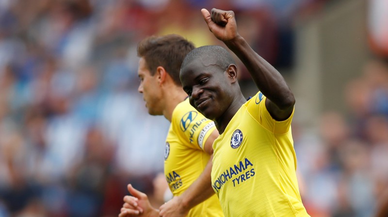 Ngolo Kantē visās trīs iepriekšējās Premjerlīgas sezonās guva pa vieniem vārtiem. Šosezon viņš iesita jau pirmajā spēlē
Foto: Reuters/Scanpix