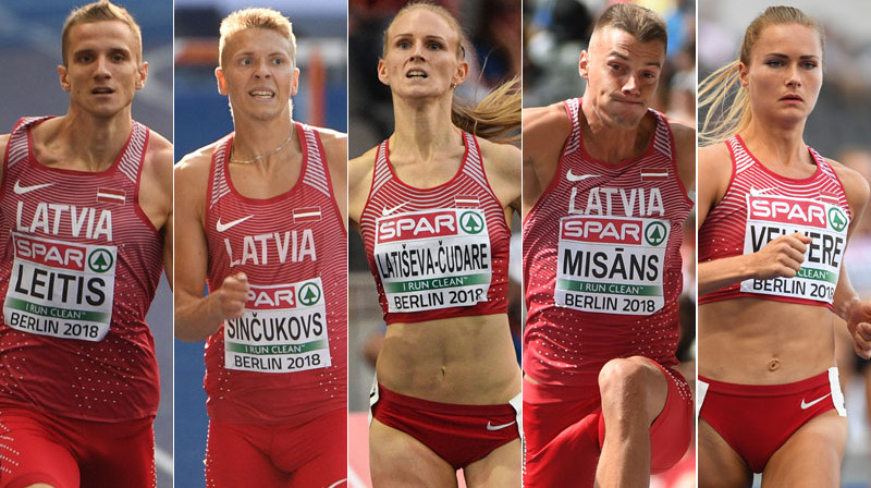 Jānis Leitis, Maksims Sinčukovs, Gunta Latiševa-Čudare, Elvijs Misāns un Līga Velvere.
Foto: Romāns Kokšarovs/f64