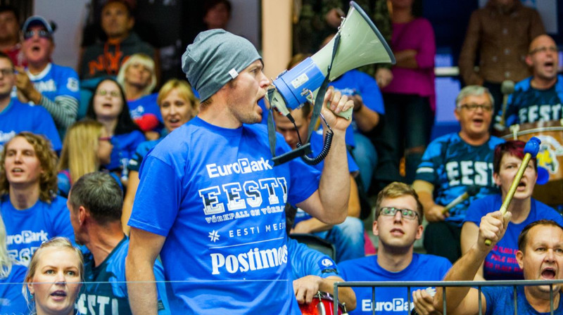 Ziemeļu kaimiņu volejbola atbalstītāji darbībā
Foto: cev.lu