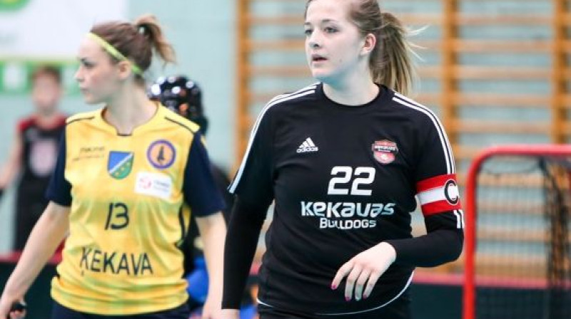 "Ķekavas Bulldogs" uzbrukuma līdere Inga Ametere. Foto: Ritvars Raits, floorball.lv
