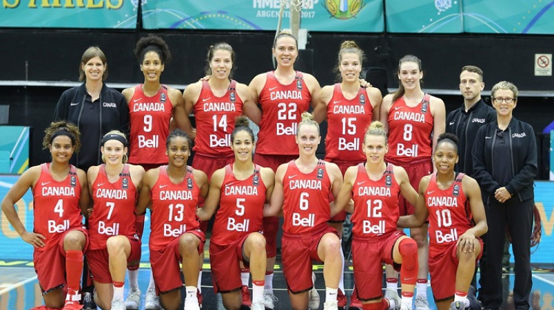 Kanādas valstsvienība 2017. gadā Buenosairesā, Argentīnā
Foto: Canada Basketball
