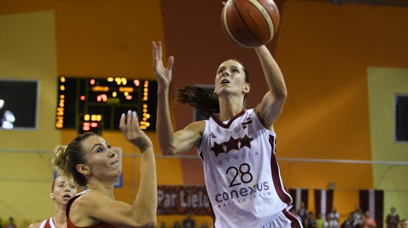 Kristīne Vītola pārbaudes spēlē pret Krieviju
Foto: Romāns Kokšarovs, f64