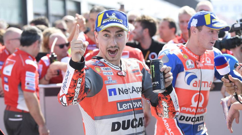 Horhe Lorenso pēc uzvaras kvalifikācijā
Foto: Facebook.com/Ducati