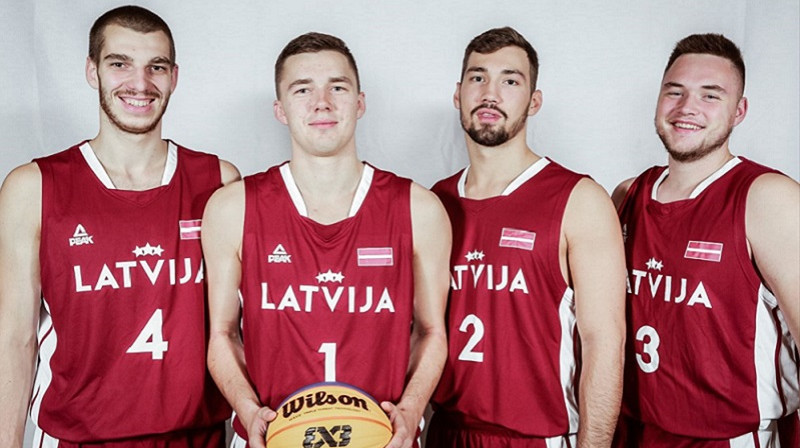 Latvijas U23 3x3 basketbola izlase. Foto: FIBA
