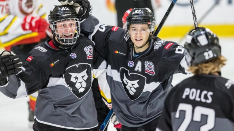 HK "Rīga" pēc otrā vārtu guvuma. Foto: www.hkr.lv