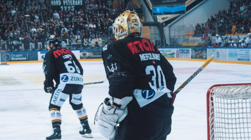 Elvis Merzļikins. Foto: HC Lugano