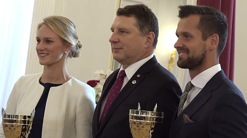 Gunta Vaičule, Raimonds Vējonis un Magnuss Kirts
Foto: Ekrānuzņēmums