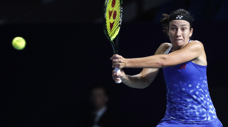Anastasija Sevastova spēlē ar Veru Zvonarjovu. Foto: EPA/Scanpix