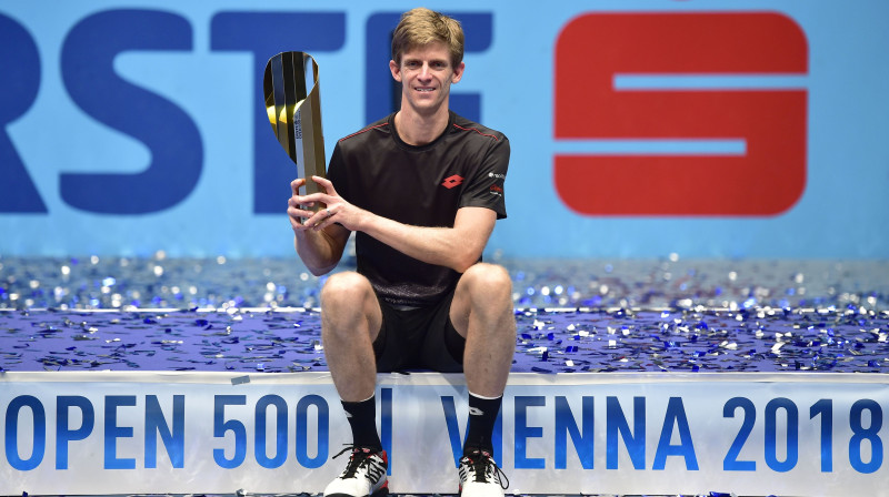 Vīnes čempions Kevins Andersons. Foto: AFP/Scanpix
