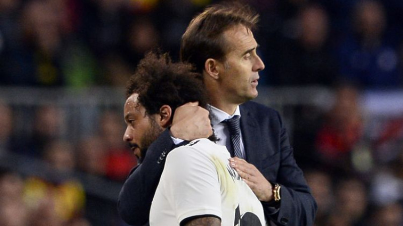 Marselu un Julens Lopetegi. Foto: AFP/Scanpix