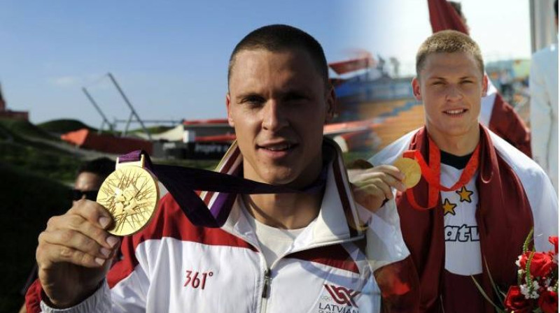 Māris Štrombergs ar olimpiskajām medaļām. Kolāža no sportista Facebook profila