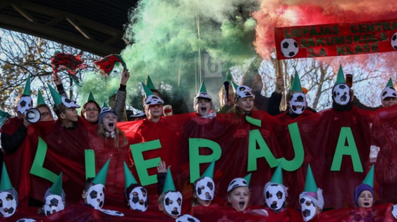 Foto no 2018. gada Virslīgas apmeklētākās spēles, kurā atvadu maču aizvadīja Kristaps Grebis. Foto: Mārtiņš Sīlis