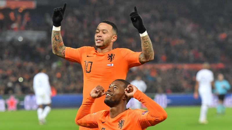 Abu vārtu autori Memfiss Depajs un Žoržinjo Veinaldums. Foto: AFP/Scanpix