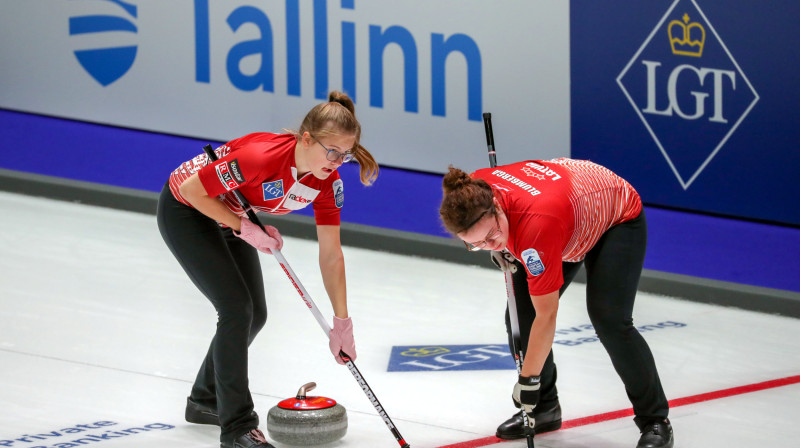 Evelīna Barone un Santa Blumberga
Eiropas kērlinga čempionāts 2018
Foto: WCF / Richard Gray