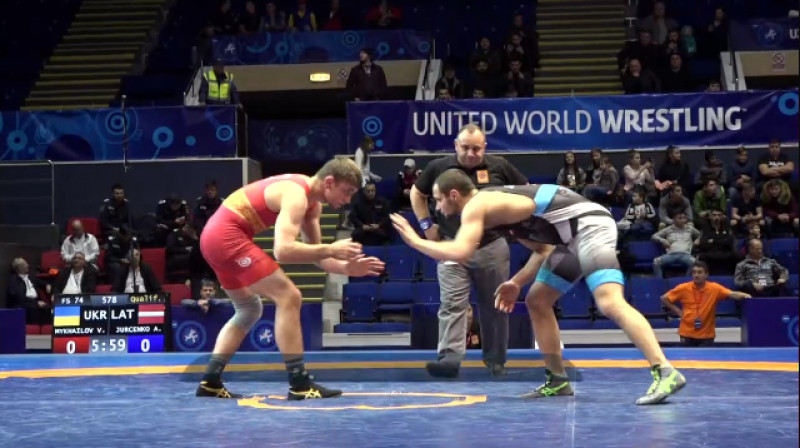 Vasils Mihailovs un Alberts Jurčenko. Foto: United World Wrestling