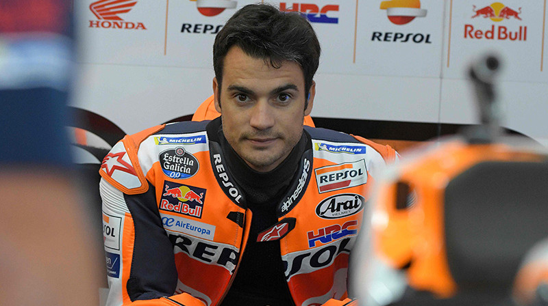 Dani Pedrosa savās karjeras pēdējās sacīkstēs. Foto: AFP/Scanpix