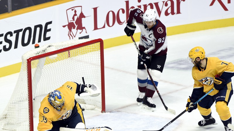 Neitans Makinons gūst vārtus. Foto: AP/Scanpix