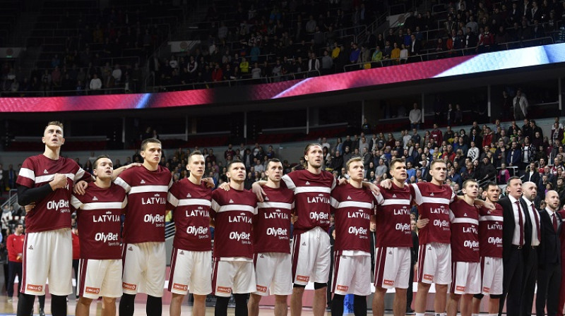 Latvijas valstsvienība 2018. gada 29. novembrī. Foto: Romāns Kokšarovs, f64