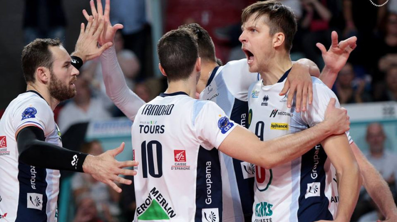 Tūras uzvara Nantē
Foto: Facebook/toursvolleyball
