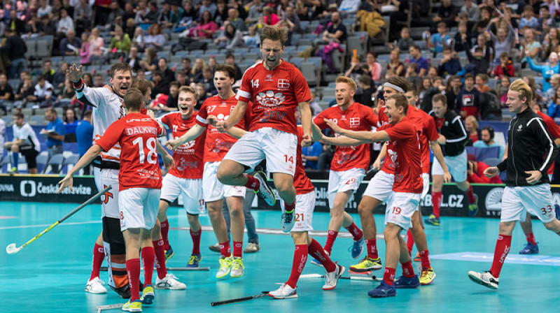 Lai gan Igaunijas izlasei bija milzīgs pārsvars laukumā, dāņi šoreiz izrādījās spēcīgāki
Foto: IFF Floorball
