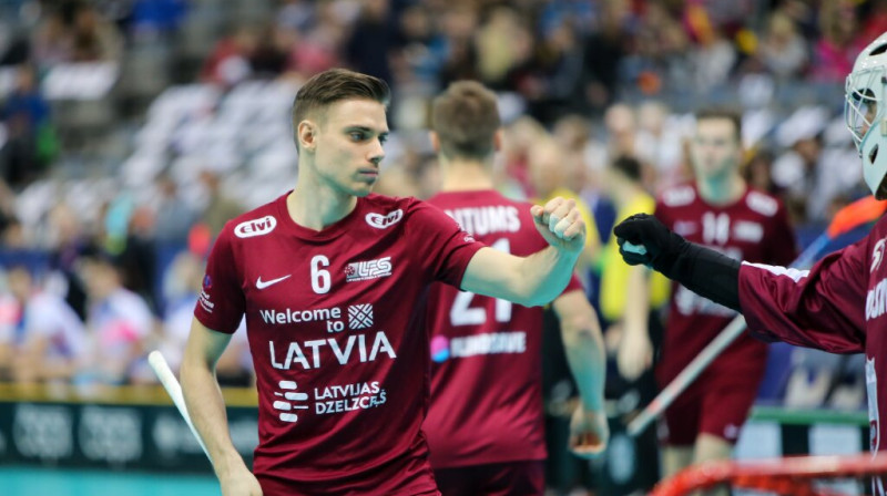 Edžus Ceriņš divās spēlēs pēc kārtas ticis pie teicama vērtējuma
Foto: Floorball.lv