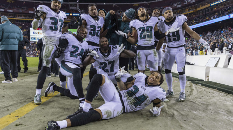 Filadelfijas "Eagles" spēlētāji
Foto: AFP/Scanpix
