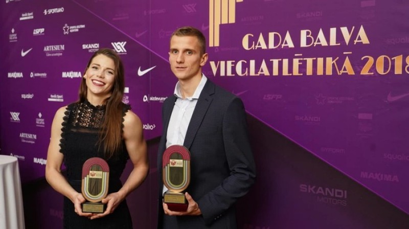 Sindija Bukša un Jānis Leitis. Foto: Guntis Bērziņš, athletics.lv