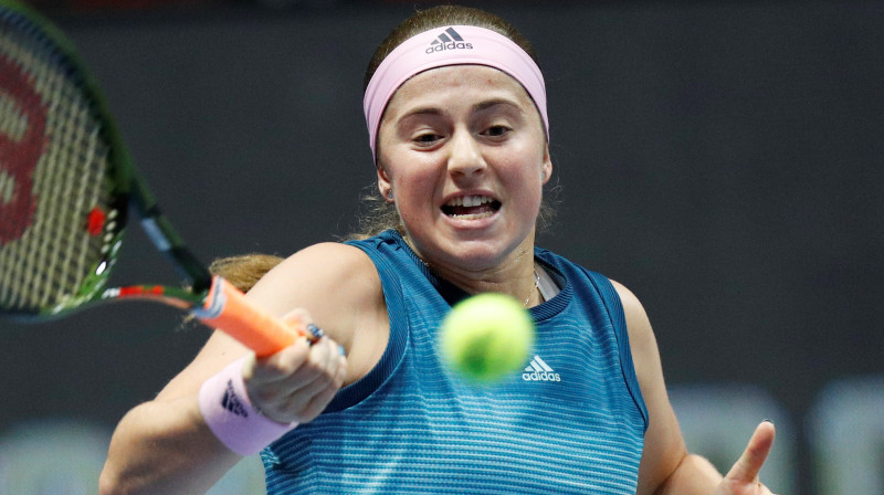 Aļona Ostapenko darbībā. Foto: AP/Scanpix