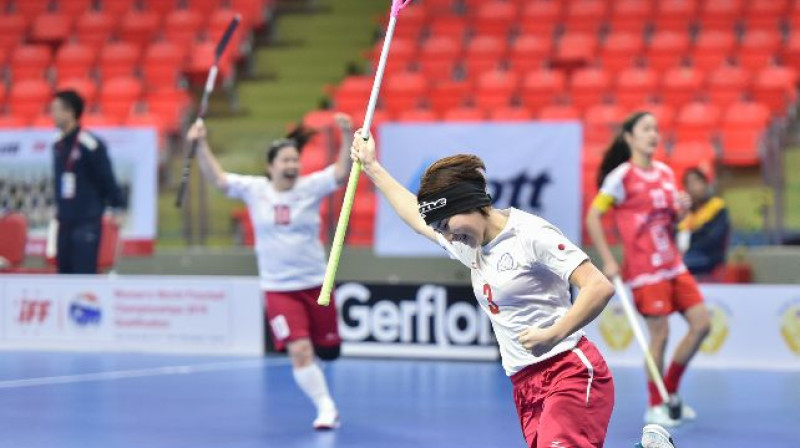 Japānas izlase līksmo
Foto: IFF Floorball