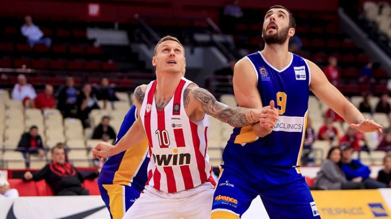 Jānis Timma un "Olympiacos": skandaloza cīņa Grieķijas kausa pusfinālā pret "Panathinaikos". Foto: Olympiacos