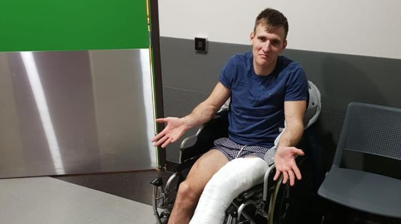 Didzis Gorbenko slimnīcā. Foto: Team 191