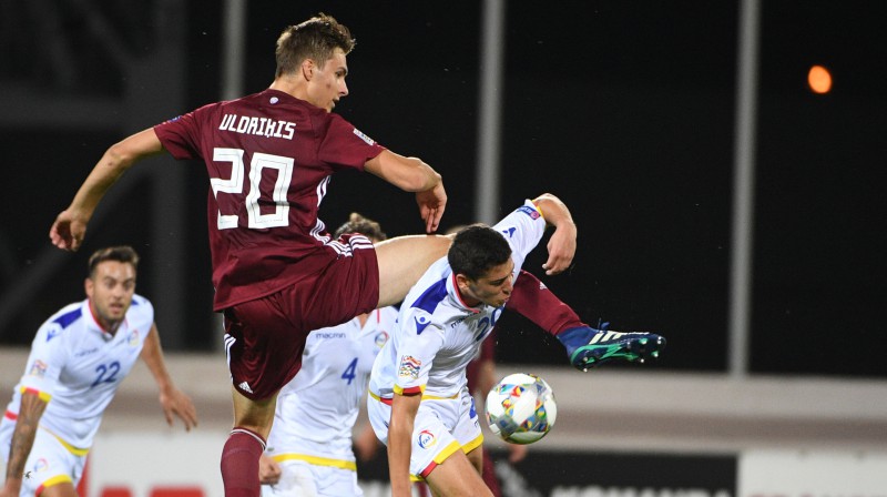 Roberts Uldriķis pret Andoru. Foto: Romāns Kokšarovs/f64