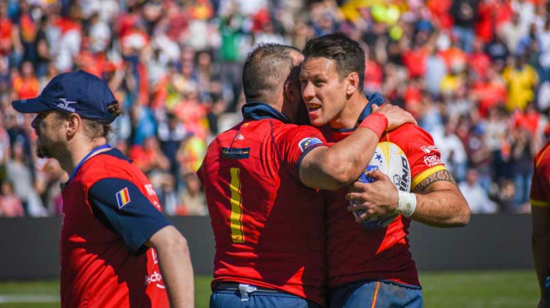 Spānijas regbija izlases spēlētāji pēc panākuma pār Rumāniju
Foto: ferugby.es