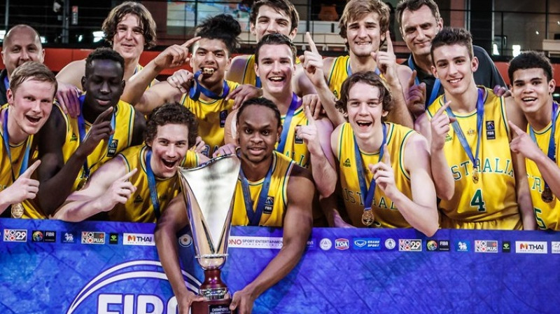 Austrālijas juniori 2018. gadā triumfēja Āzijas U18 čempionātā. Foto: FIBA