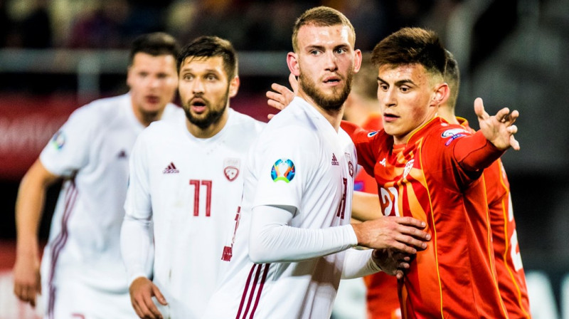 Vjačeslavs Isajevs mačā ar Ziemeļmaķedoniju / Foto: Nora Krevņeva-Baibakova