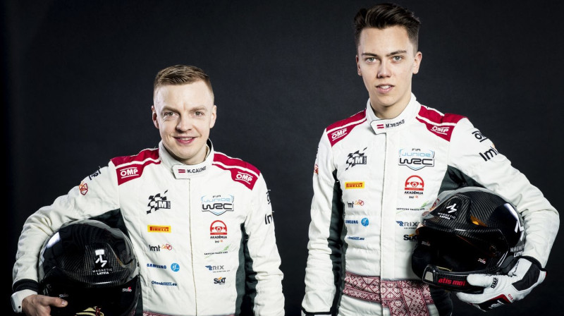 Krišjānis Caune un Mārtiņš Sesks. Foto: LMT Autosporta Akadēmija